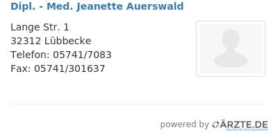 Dipl med jeanette auerswald