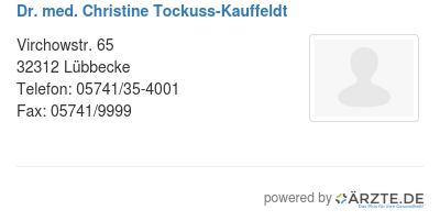 Dr med christine tockuss kauffeldt