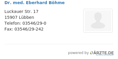 Dr med eberhard boehme