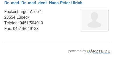 Dr med dr med dent hans peter ulrich