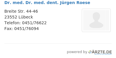 Dr med dr med dent juergen roese