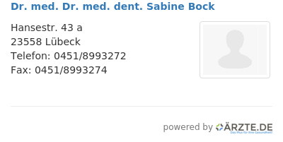 Dr med dr med dent sabine bock