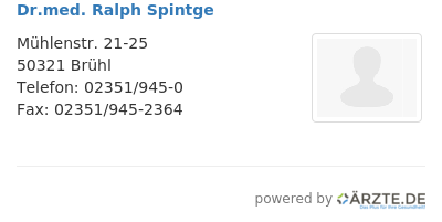 Dr med ralph spintge