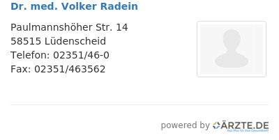Dr med volker radein