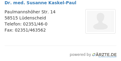 Dr med susanne kaskel paul