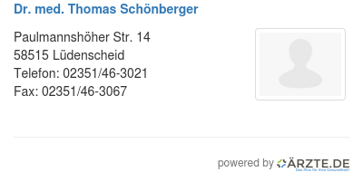 Dr med thomas schoenberger