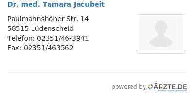 Dr med tamara jacubeit