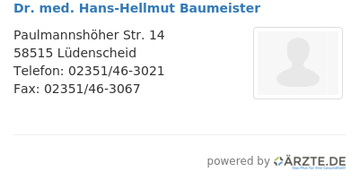 Dr med hans hellmut baumeister