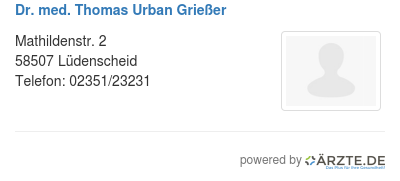 Dr med thomas urban griesser