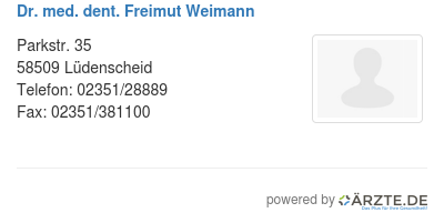 Dr med dent freimut weimann