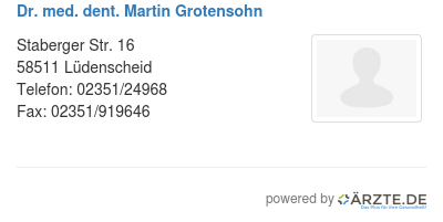Dr med dent martin grotensohn