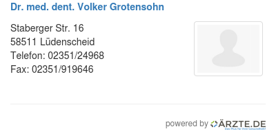 Dr med dent volker grotensohn