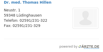 Dr med thomas hillen