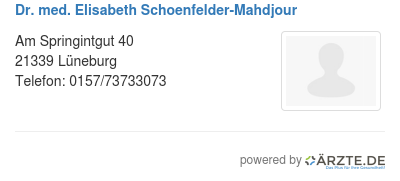 Dr med elisabeth schoenfelder mahdjour