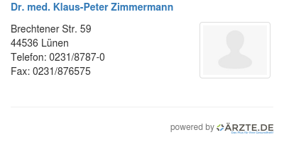 Dr med klaus peter zimmermann