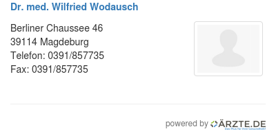 Dr med wilfried wodausch