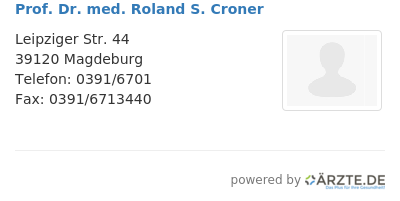 Prof dr med roland s croner