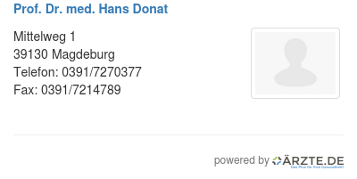 Prof dr med hans donat