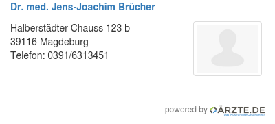 Dr med jens joachim bruecher 584089
