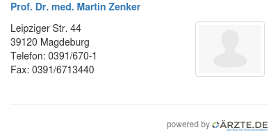 Prof dr med martin zenker