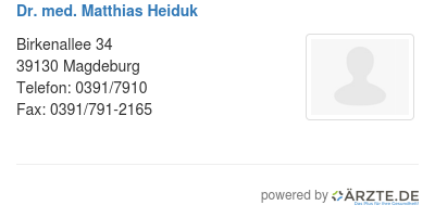 Dr med matthias heiduk