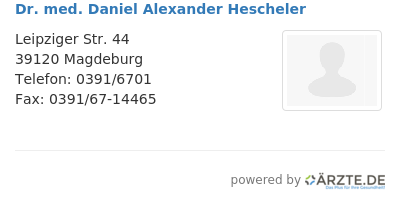 Dr med daniel alexander hescheler