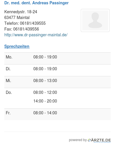 Dr med dent andreas passinger
