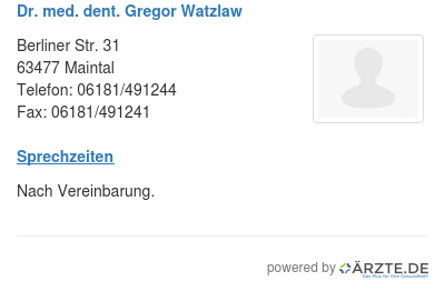 Dr med dent gregor watzlaw