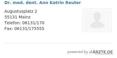 Dr med dent ann katrin reuter