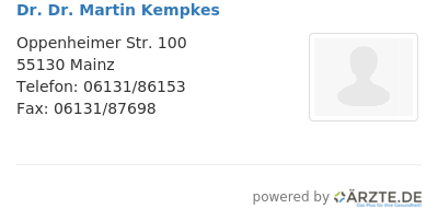 Dr dr martin kempkes