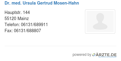 Dr med ursula gertrud mosen hahn