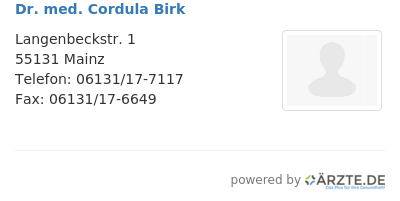 Dr med cordula birk