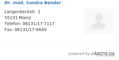 Dr med sandra bender