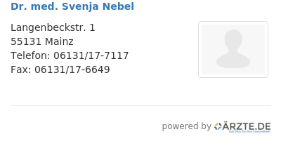 Dr med svenja nebel