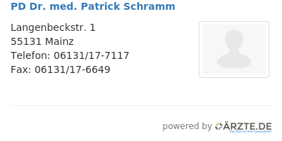 Pd dr med patrick schramm