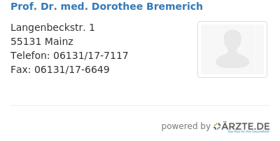 Prof dr med dorothee bremerich
