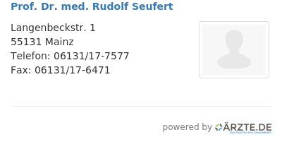 Prof dr med rudolf seufert