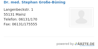 Dr med stephan grosse buening