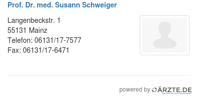 Prof dr med susann schweiger