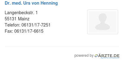 Dr med urs von henning