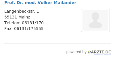 Prof dr med volker mailaender