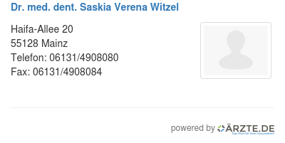 Dr med dent saskia verena witzel