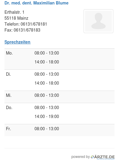 Dr med dent maximilian blume