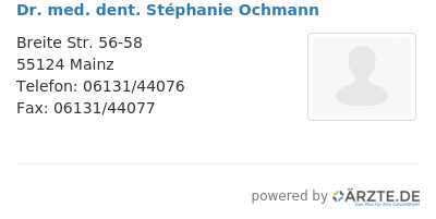 Dr med dent stephanie ochmann