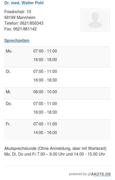Dr med walter pohl