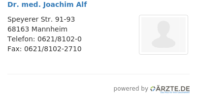 Dr med joachim alf