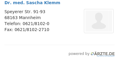 Dr med sascha klemm