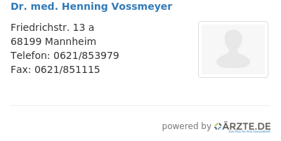 Dr med henning vossmeyer