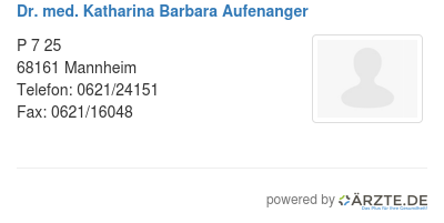 Dr med katharina barbara aufenanger