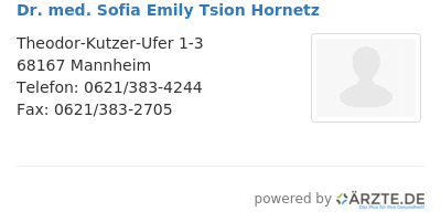 Dr med sofia emily tsion hornetz